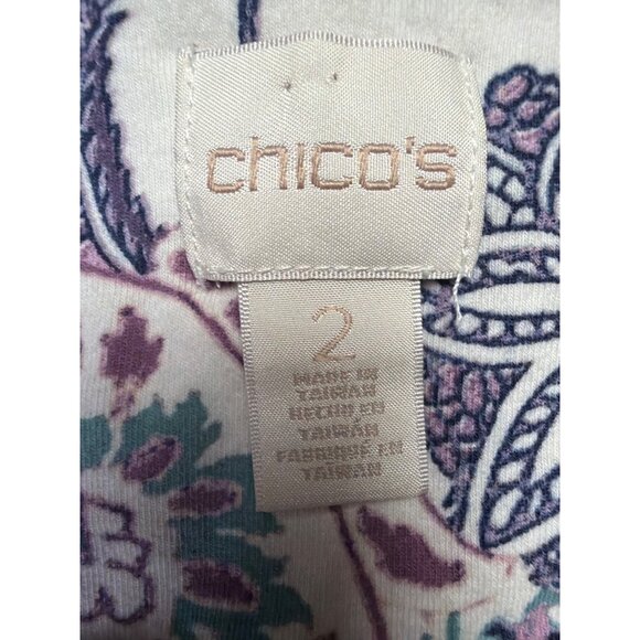 Chicos Women's Paisley Print 3/4 Sleeve Top Size L Multicolor - Picture 3 of 5